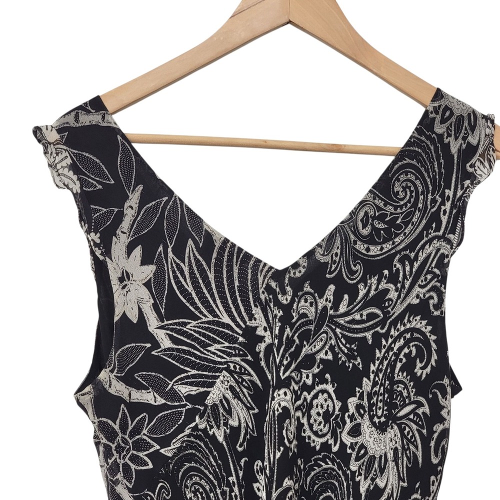 Vintage ICE Top Womens XL‎ Black Y2K Silk Fairy Ruffles Sheer Romantic Floral - Picture 6 of 14